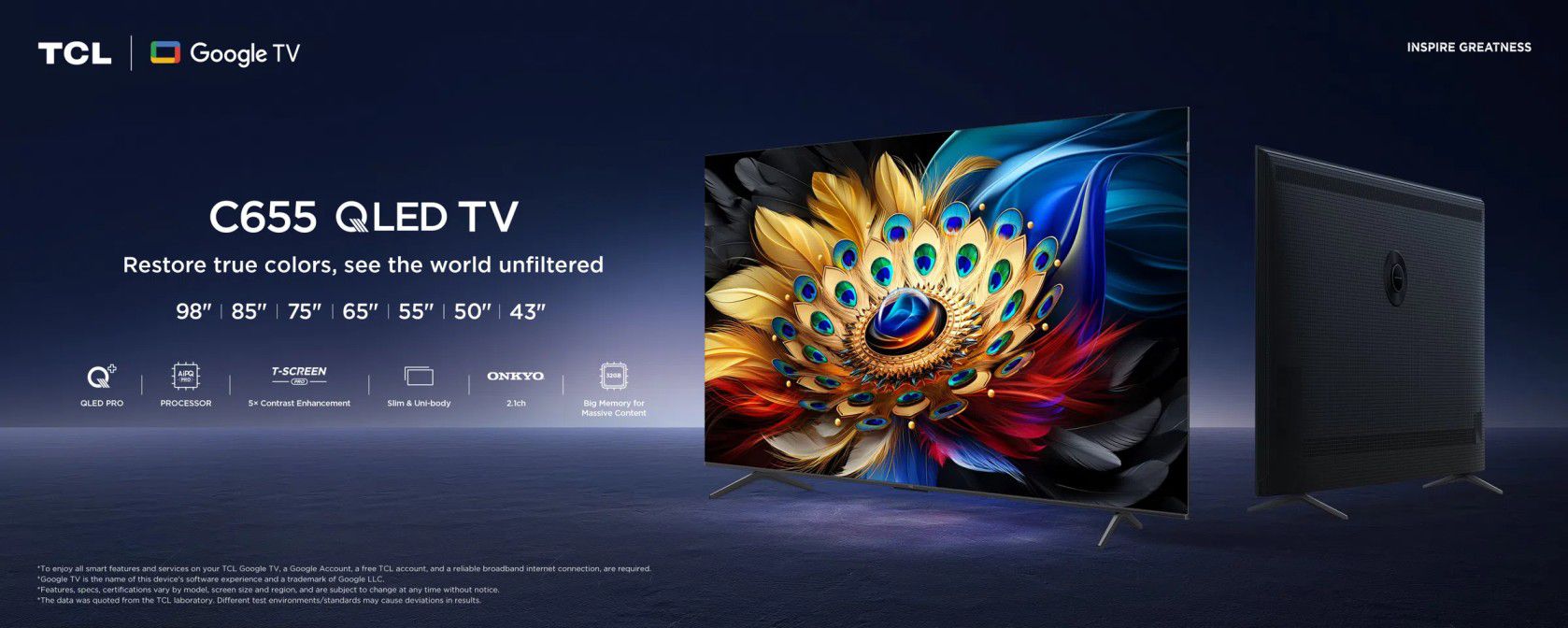 TCL 75C655 TCL 75C655 QLED 4K HDR Google TV