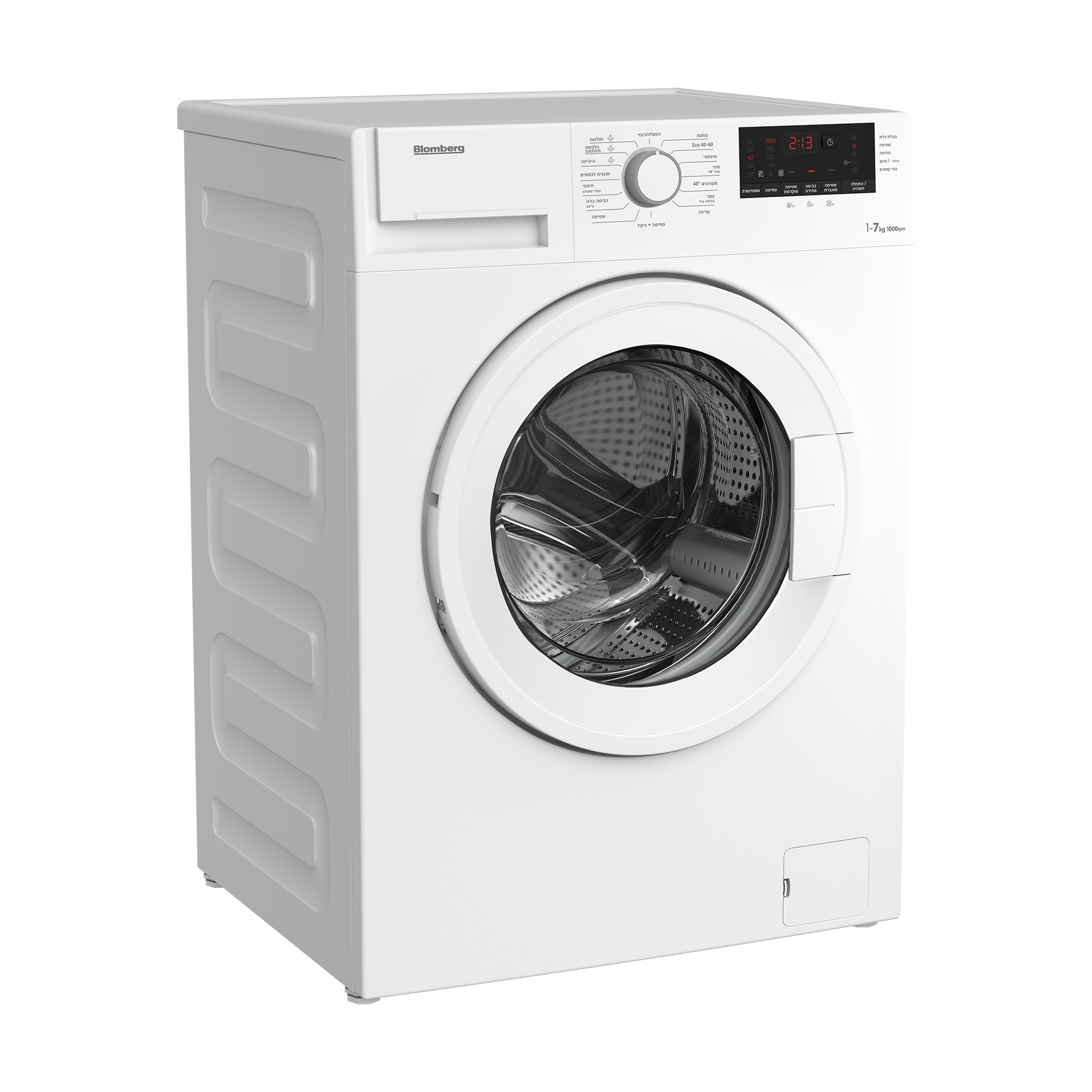 Blomberg LWF7107W מכונת כביסה פתח קדמי 7 ק״ג יבואן רשמי מכונת כביסה Blomberg LWF7107W פתח קדמי 7 ק״ג עם תפריט בעברית