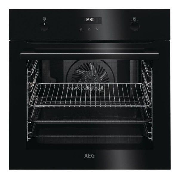 תנור בנוי AEG BEE233639B תנור בנוי AEG BEE233639B תנור בנוי רב-תכליתי בקיבולת 71 ליטר גימור שחור דירוג אנרגטי A תוצרת גרמניה עם מערכת שבת מהדרין ! תא תנור עם 5 מפלסי אפייה | 8 מצבי בישול ואפייה | תא אפייה ענק | מסילות טלסקופיות | דלת קרה עם 3 שכבות זכוכית