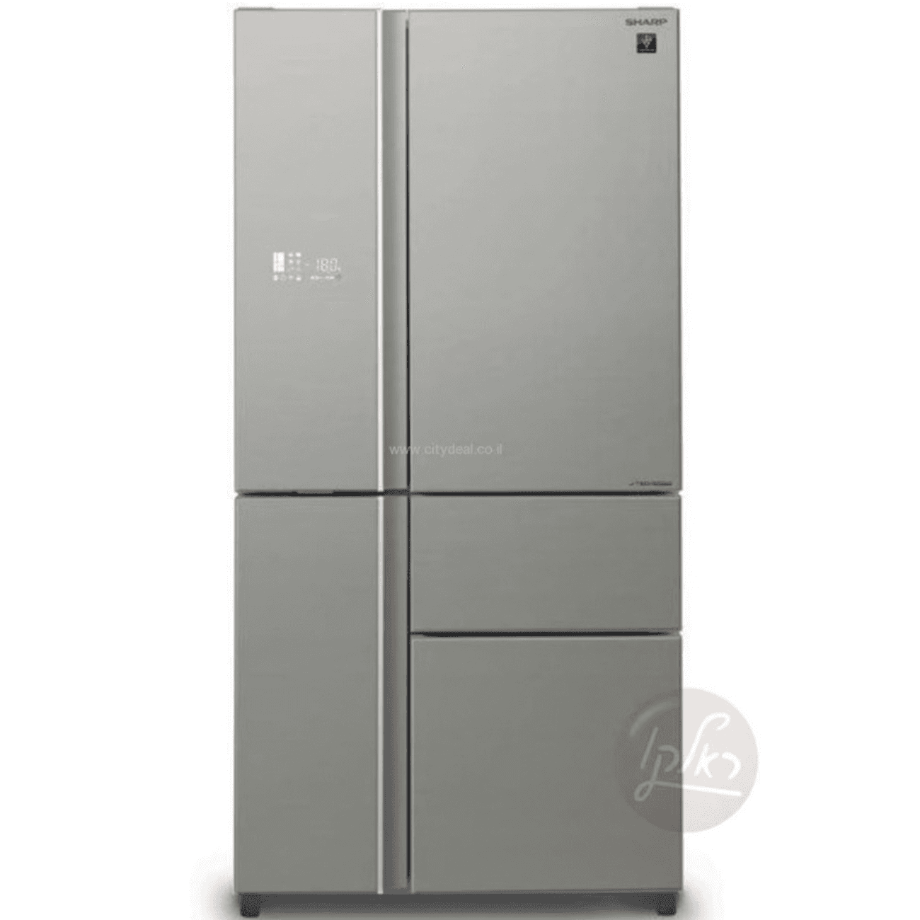 מקרר 5 דלתות Sharp SJ-R9730 – ‏668 ליטר מהדרין עם PLASMACLUSTER וחלל ענק ללא מחיצה גימור זכוכית כסופה | יבואן רשמי