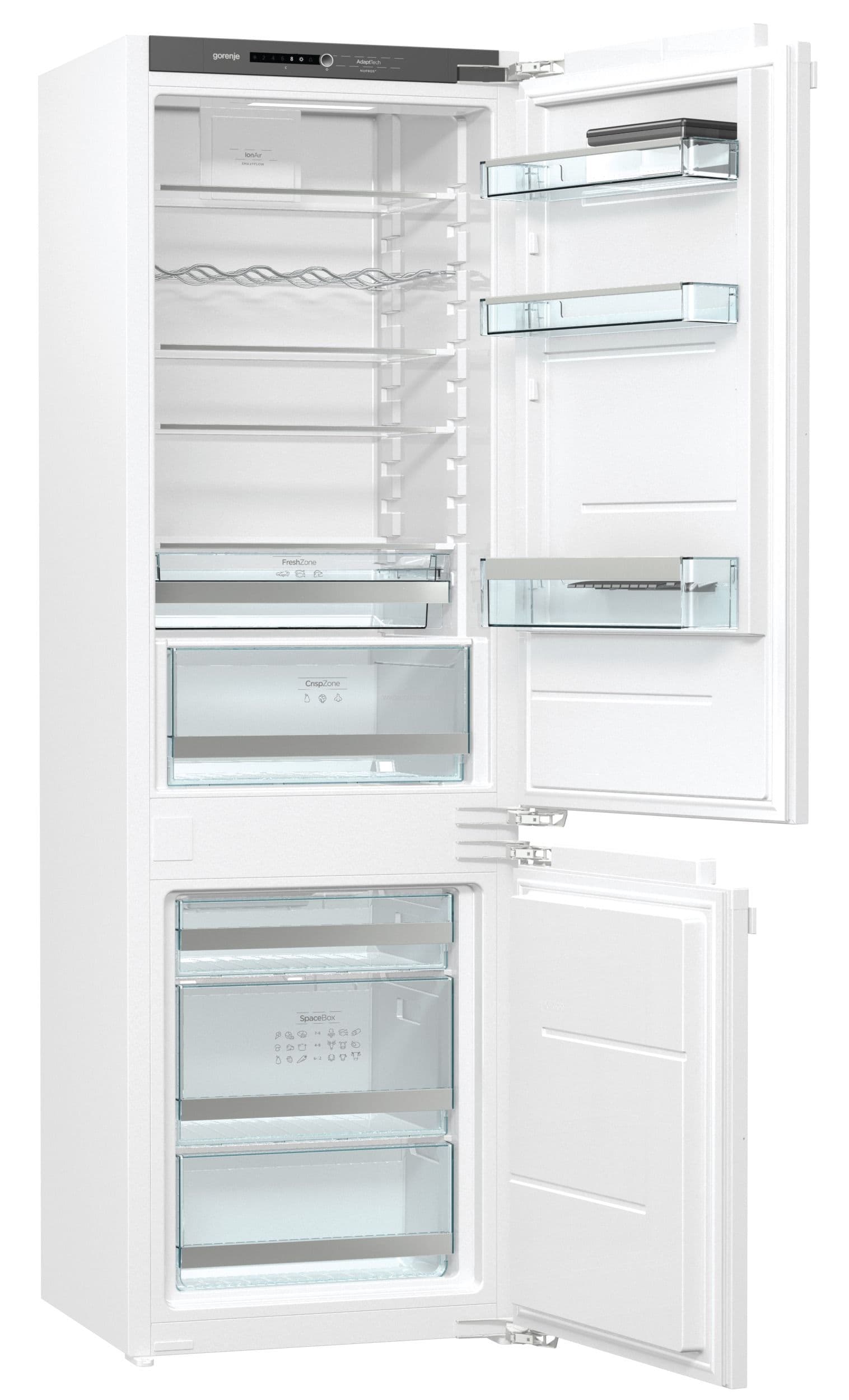 מקרר אינטגרלי כפול Gorenje NRKI2181A1 ברוחב 120 ס״מ עם מקפיא תחתון ו־NoFrost