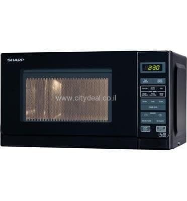 Sharp R-209 - מיקרוגל דיגיטלי 20 ליטר ו־800W צבע שחור - יבואן רשמי | משלוח מהיר