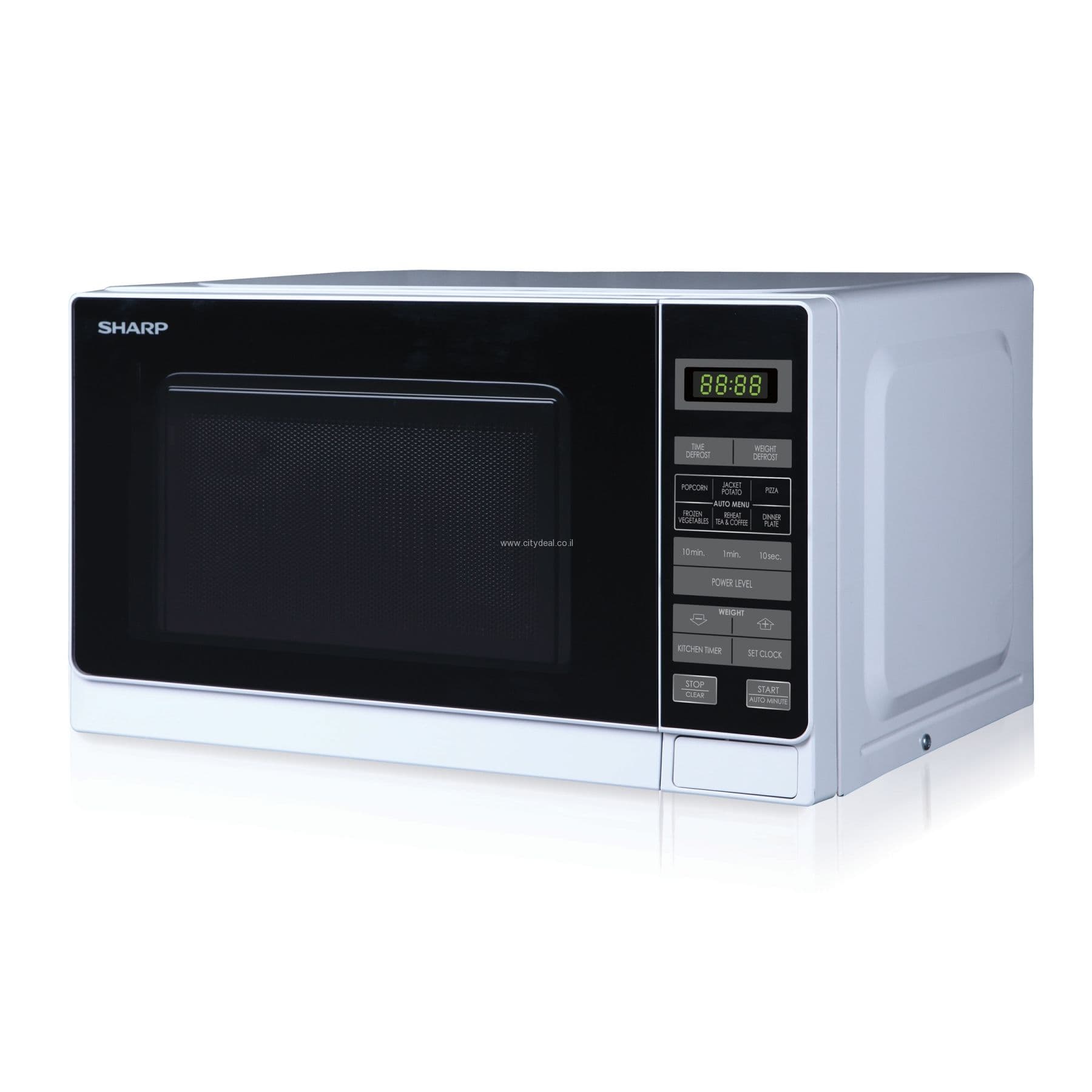 מיקרוגל דיגיטלי Sharp R-209W ‏20 ליטר 800W לבן | יבואן רשמי - משלוח מהיר