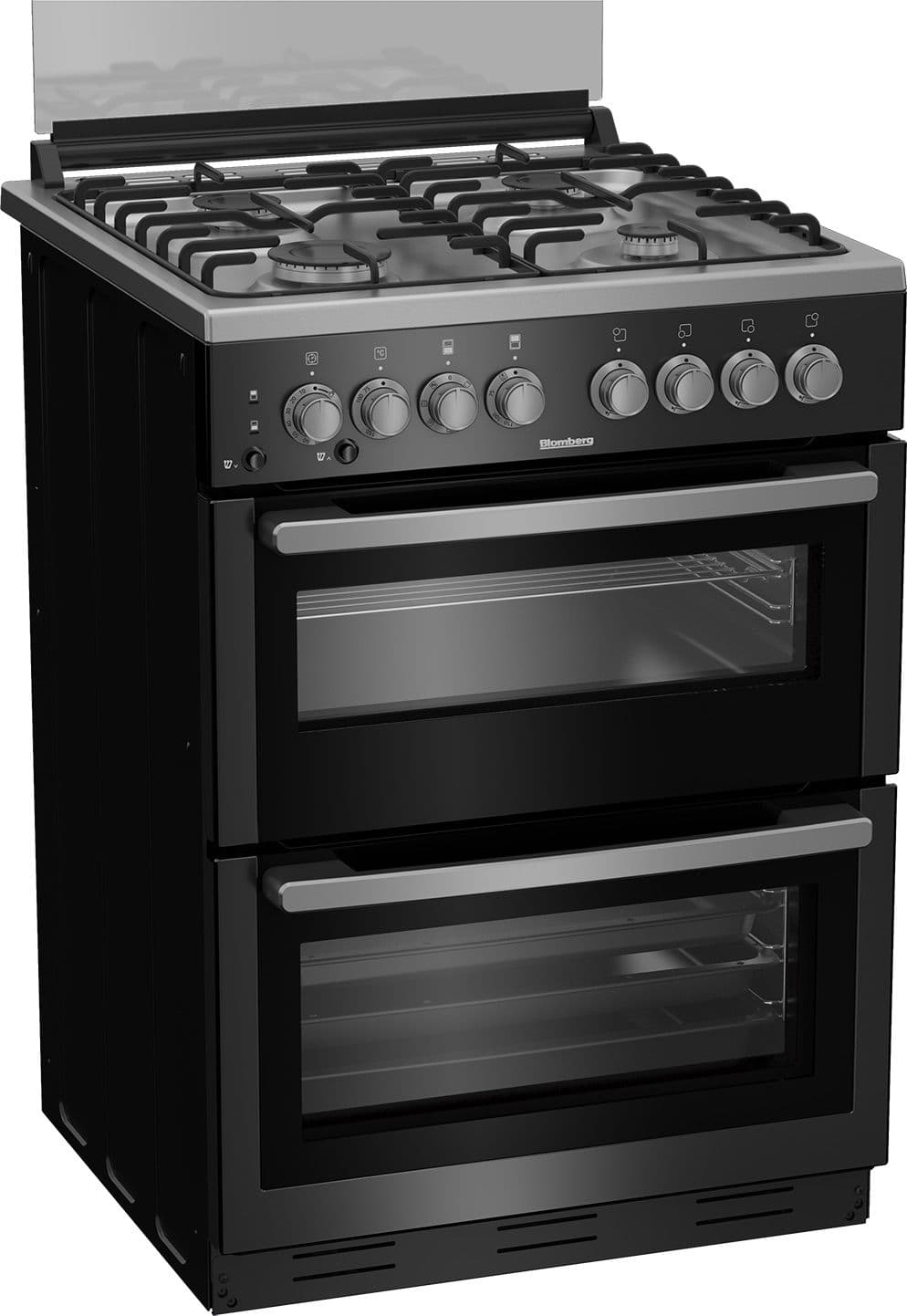 תנור משולב דו־תאי 60 ס״מ Blomberg HDWN8133B עם 4 מבערי גז שחור - מצב שבת | יבואן רשמי-משלוח מהיר