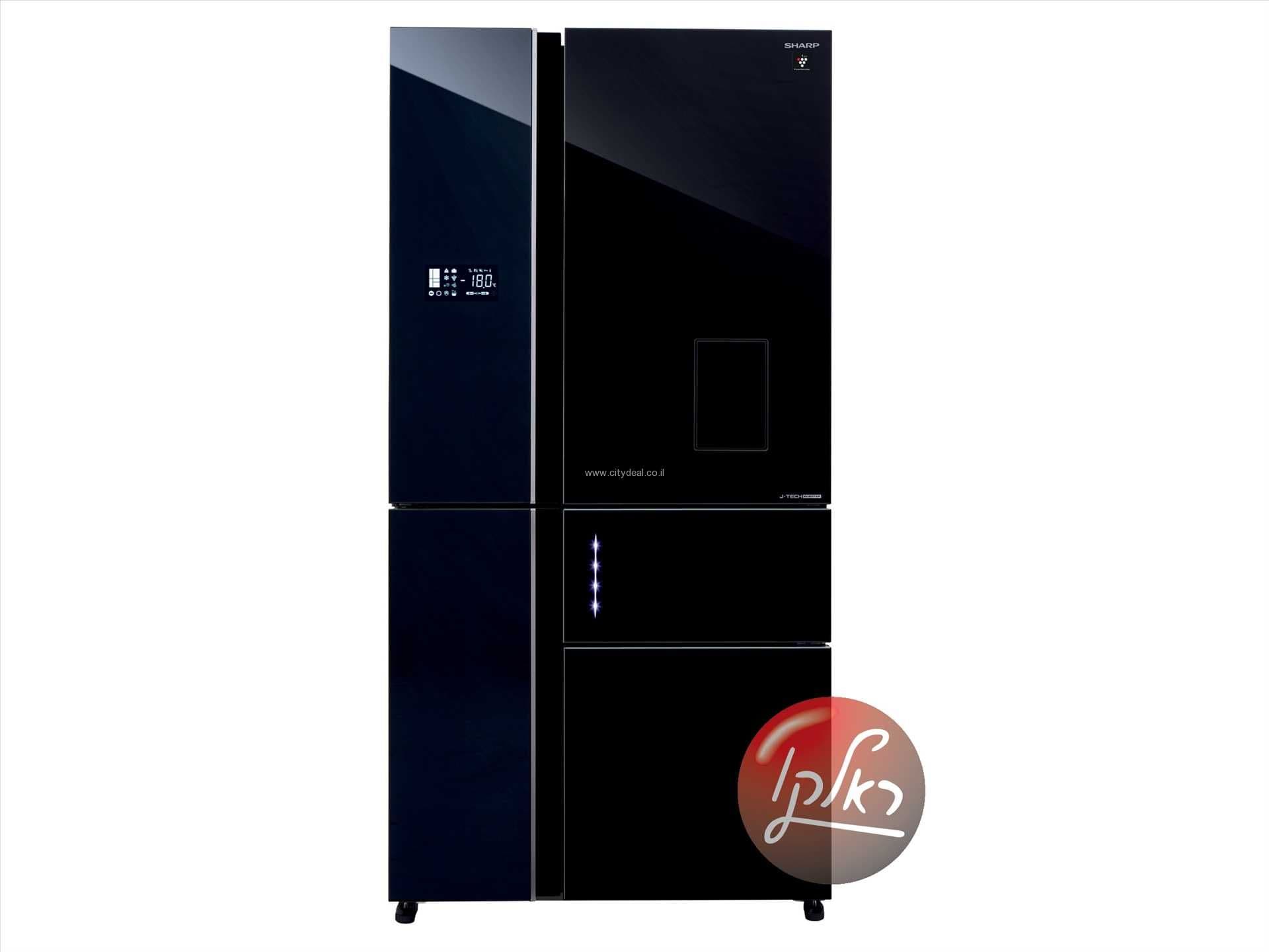 מקרר 5 דלתות Sharp SJ-9731 – ‏668 ליטר מהדרין עם PLASMACLUSTER וחלל ענק ללא מחיצה זכוכית שחורה | יבואן רשמי