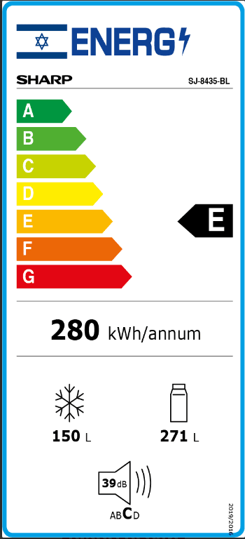 מקרר 4 דלתות SHARP SJ8435BL – בנפח 401 ליטר זכוכית שחורה No-Frost | יבואן רשמי-משלוח מהיר