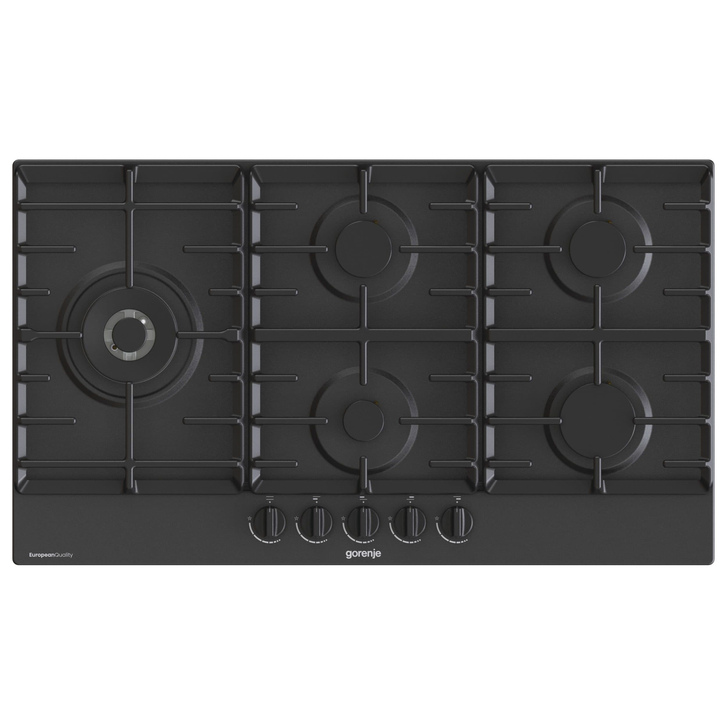 כיריים גז Gorenje GW951MB עם 5 מבערים ברוחב 90 ס"מ-גימור שחור | משלוח מהיר