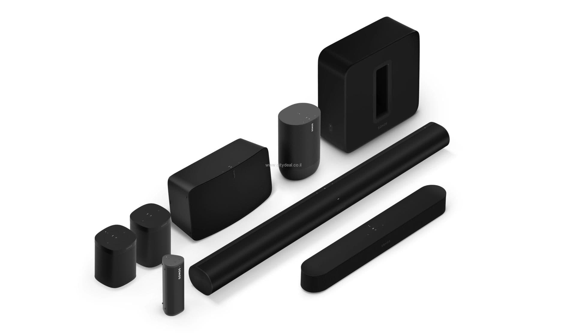רמקול Sonos Five שחור – סאונד באיכות סטודיו עם Trueplay | יבואן רשמי משלוח מהיר