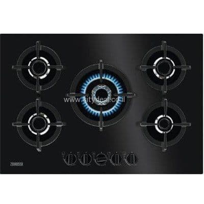 Zanussi ZGO78520BA- ‏כיריים גז 5 מבערים זכוכית שחורה זנוסי יבואן רשמי