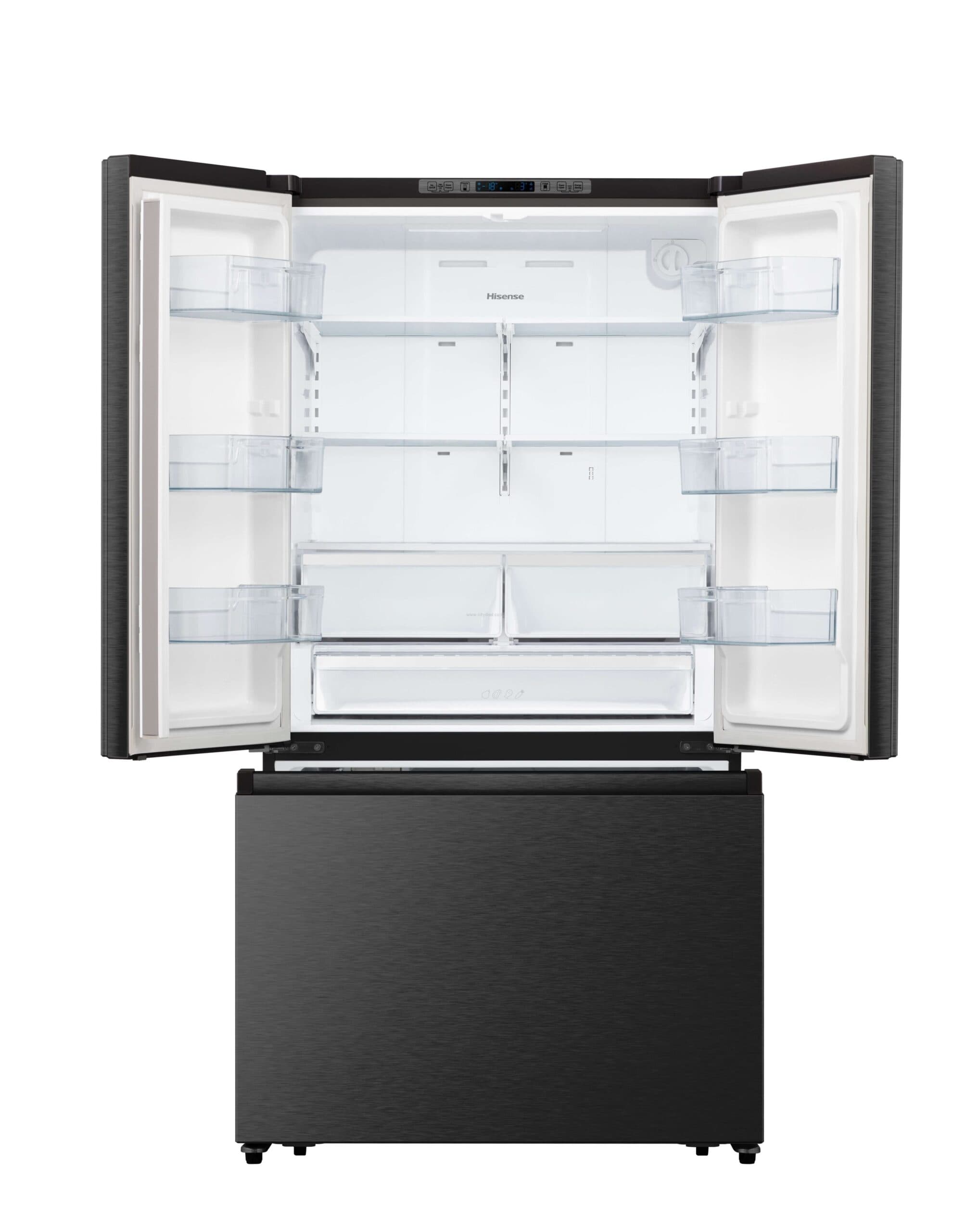 מקרר 3 דלתות מקפיא תחתון Hisense RT102B ULTIMATE בנפח 670 ליטר שחור מט עם בר מים ויצרן קרח מצב שבת | יבואן רשמי | משלוח מהיר
