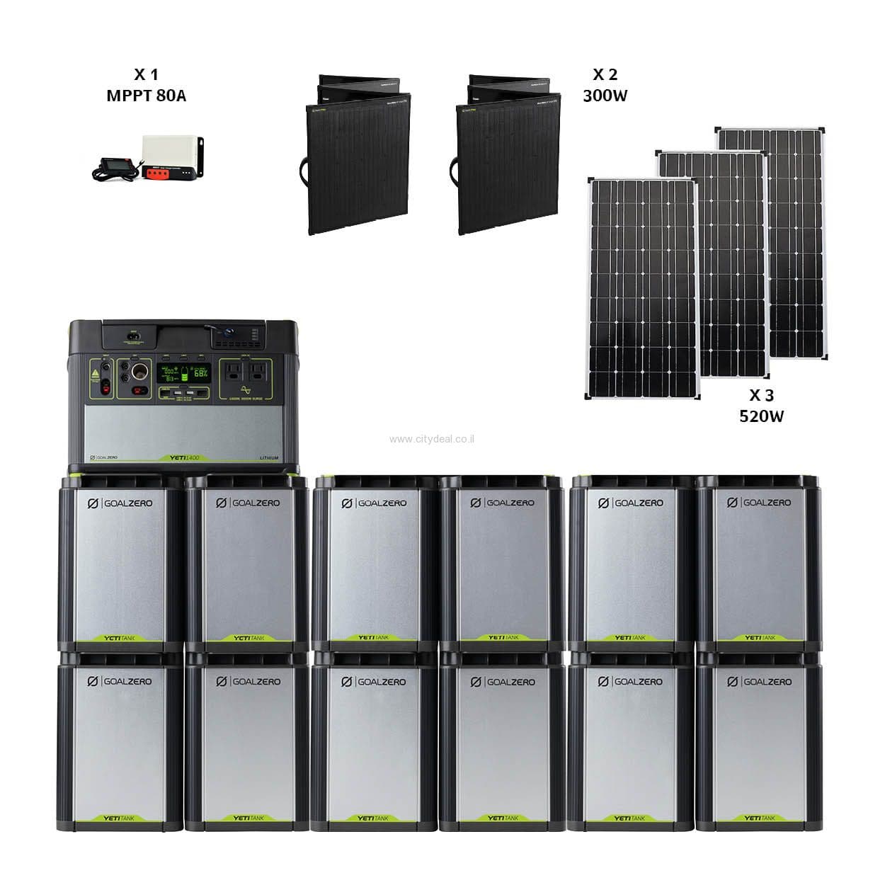 מערכת סולארית היברידית -  21Kwh דגם YETI6000X2100 יבואן רשמי