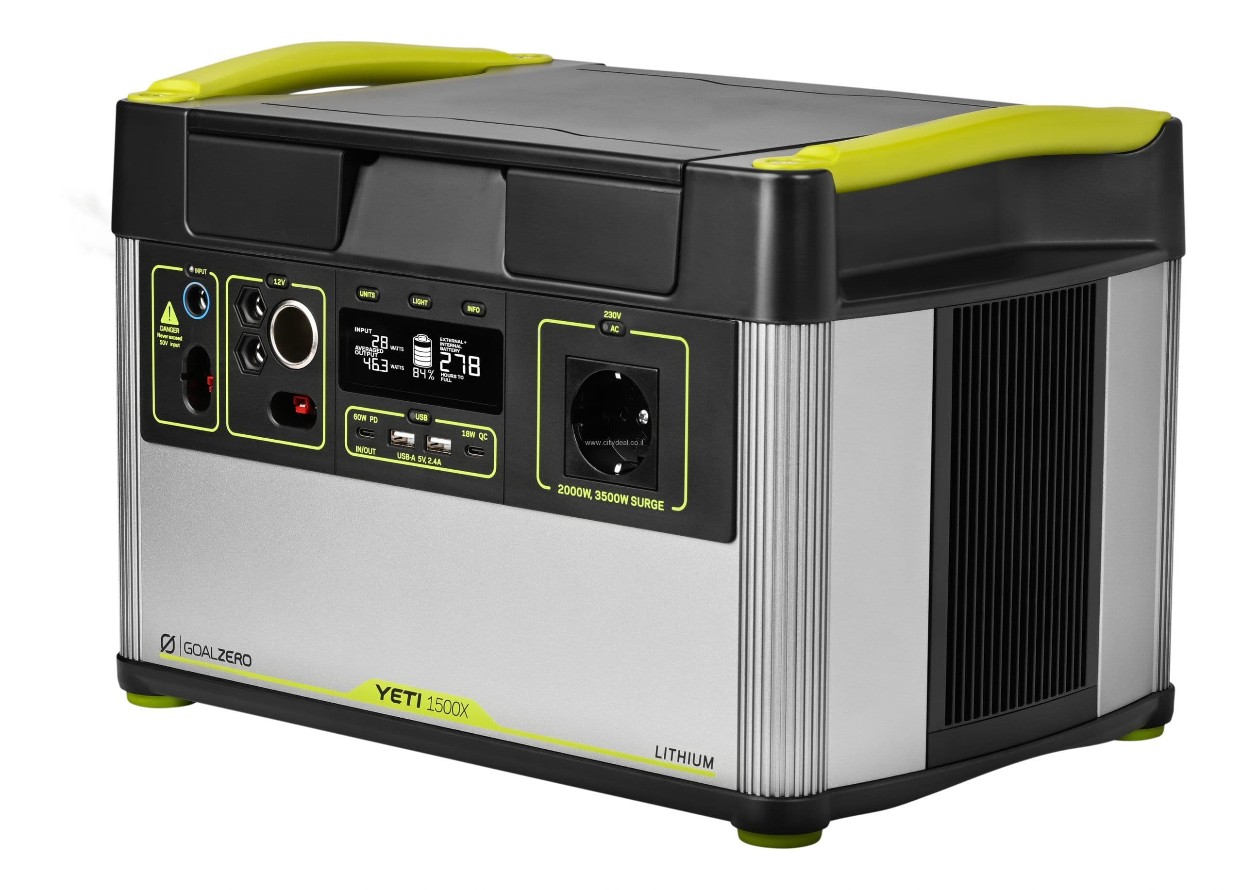 תחנת כח ניידת GoalZero דגם YETI 1000X + 4 תאי הרחבה  יבואן רשמי