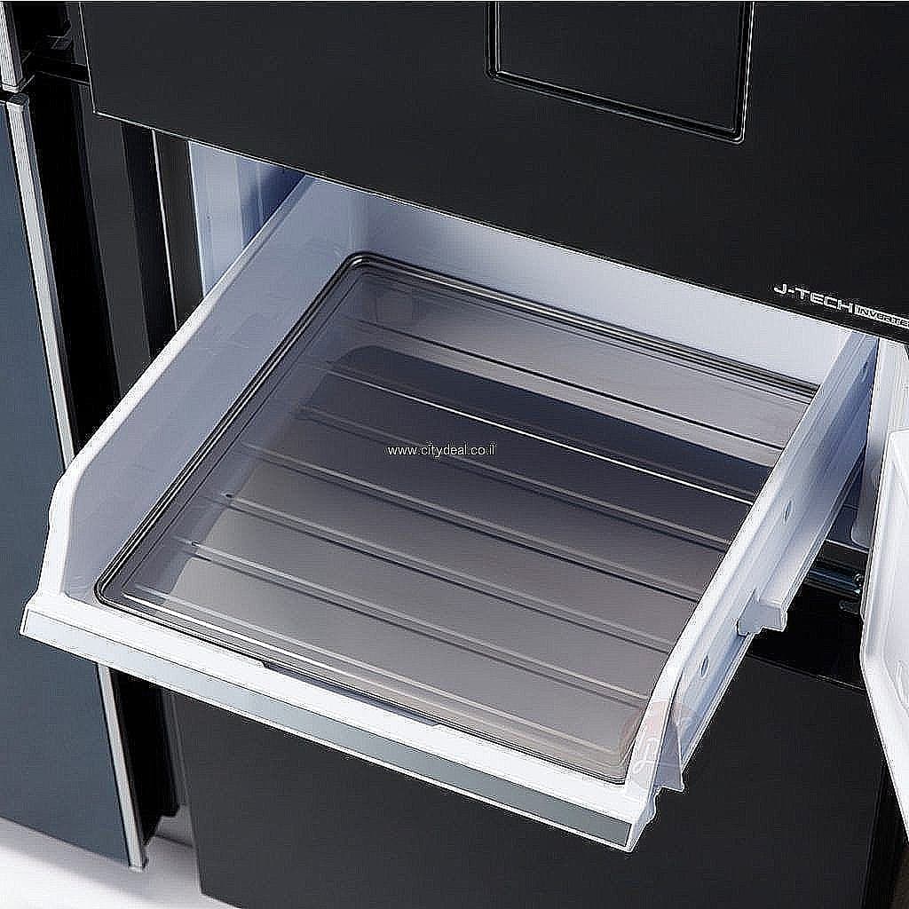 מקרר 5 דלתות Sharp SJ-9730BK – ‏668 ליטר מהדרין עם PLASMACLUSTER וחלל ענק ללא מחיצה | זכוכית שחורה | יבואן רשמי
