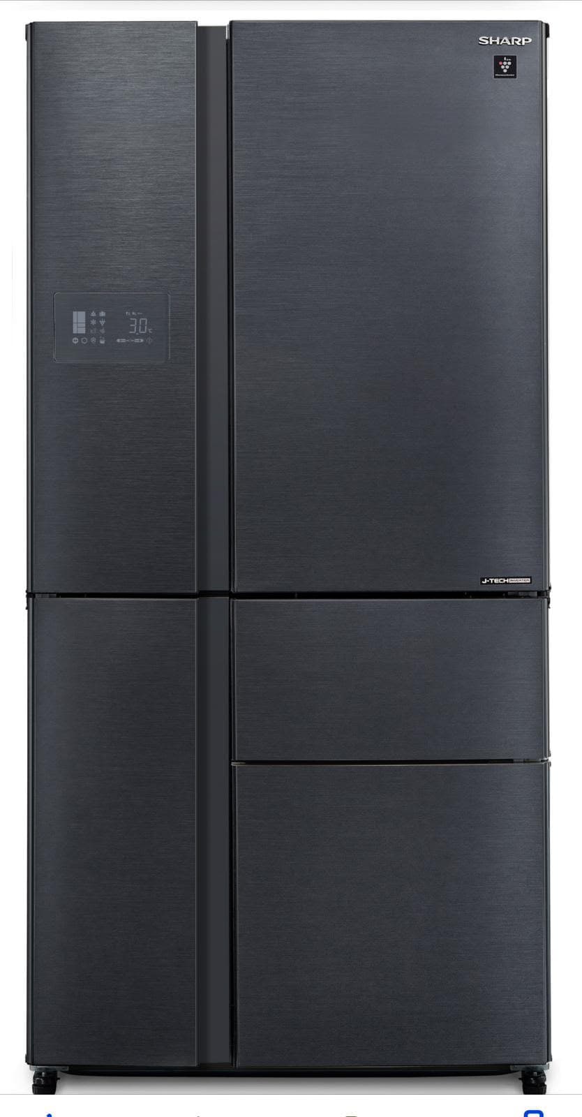 מקרר 5 דלתות Sharp SJ-9630 – ‏661 ליטר מהדרין עם PLASMACLUSTER וחלל ענק ללא מחיצה נירוסטה מושחרת | יבואן רשמי