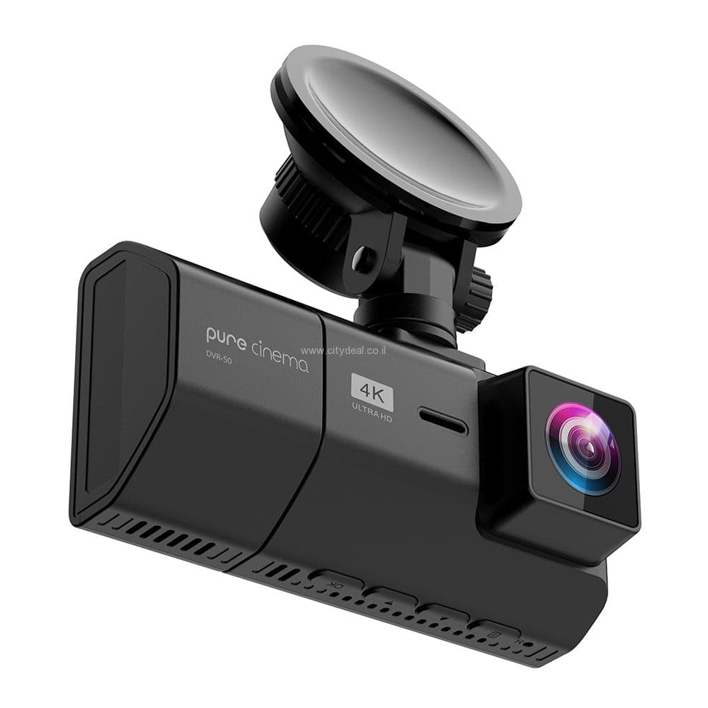 מצלמת דרך לרכב באיכות PURE CINEMA 4K דגם: DVR-50 | יבואן רשמי