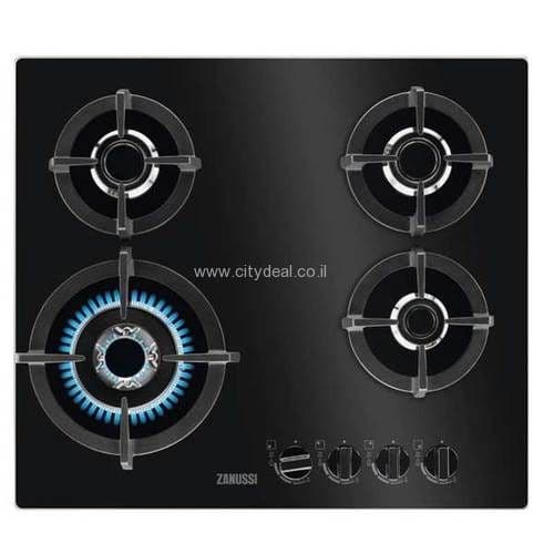 Zanussi ZGO68420BA ‏כיריים גז 60 ס״מ זכוכית שחורה זנוסי יבואן רשמי | משלוח מהיר
