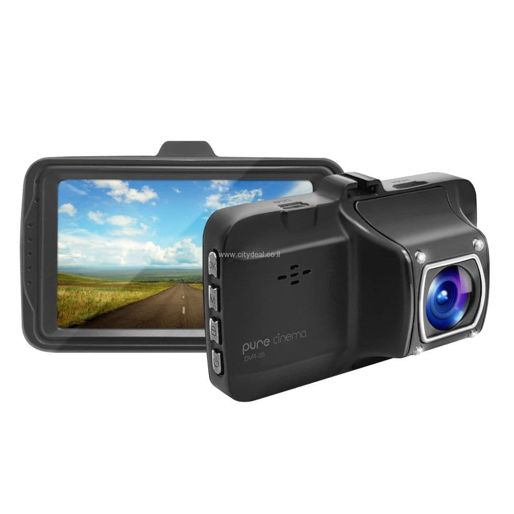 מצלמת דרך לרכב עם תאורת לילה Pure Cinema דגם DVR-35 יבואן רשמי