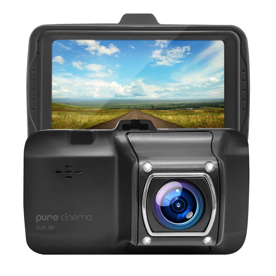 מצלמת דרך לרכב עם תאורת לילה Pure Cinema דגם DVR-35 יבואן רשמי