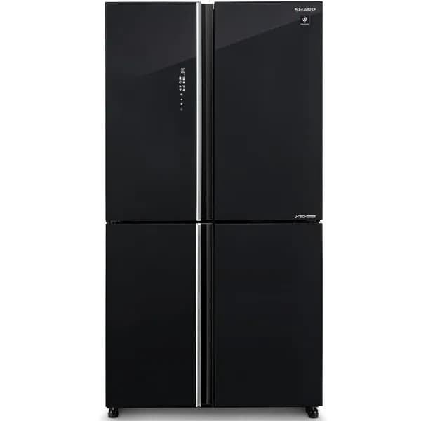 מקרר 4 דלתות Sharp SJ-8590-BK בנפח 525 ליטר No Frost גימור זכוכית שחורה עם פיקוד שבת | יבואן רשמי