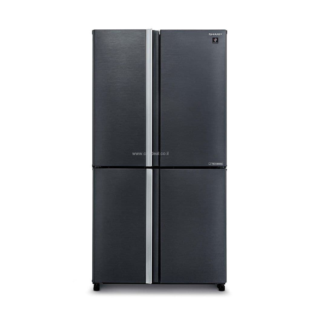 מקרר 4 דלתות מקפיא תחתון Sharp SJ-8570SL שארפ 532 ליטר No Frost נירוסטה מושחרת עם פיקוד שבת - יבואן רשמי | משלוח מהיר