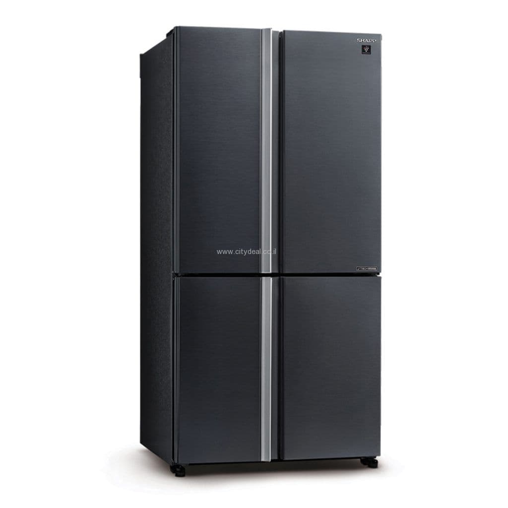 מקרר 4 דלתות Sharp SJ-8950SL – ‏578 ליטר נירוסטה שחורה עם Plasmacluster ופיקוד שבת | יבואן רשמי