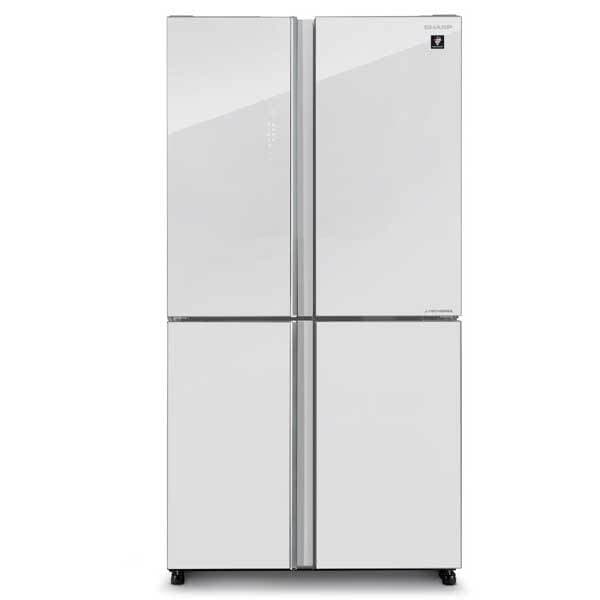 מקרר 4 דלתות Sharp SJ-8960WH בנפח 578 ליטר No Frost בגימור זכוכית לבנה עם פיקוד שבת | יבואן רשמי