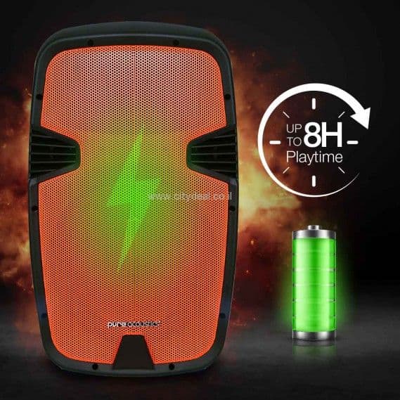 בידוריות קריוקי ניידת 15״ Pure Acoustics דגם PMW-3015 יבואן רשמי