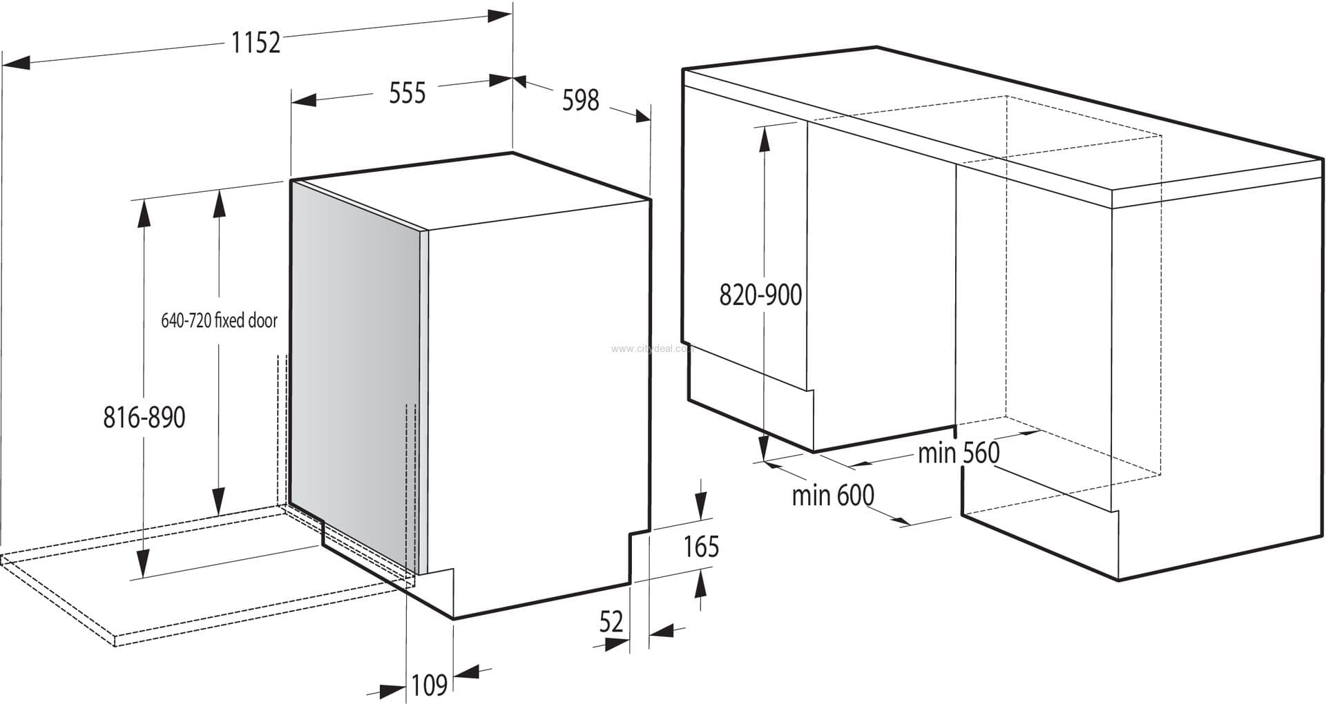 מדיח כלים אינטגרלי מלא Gorenje GV673C60 ל-16 מערכות כלים