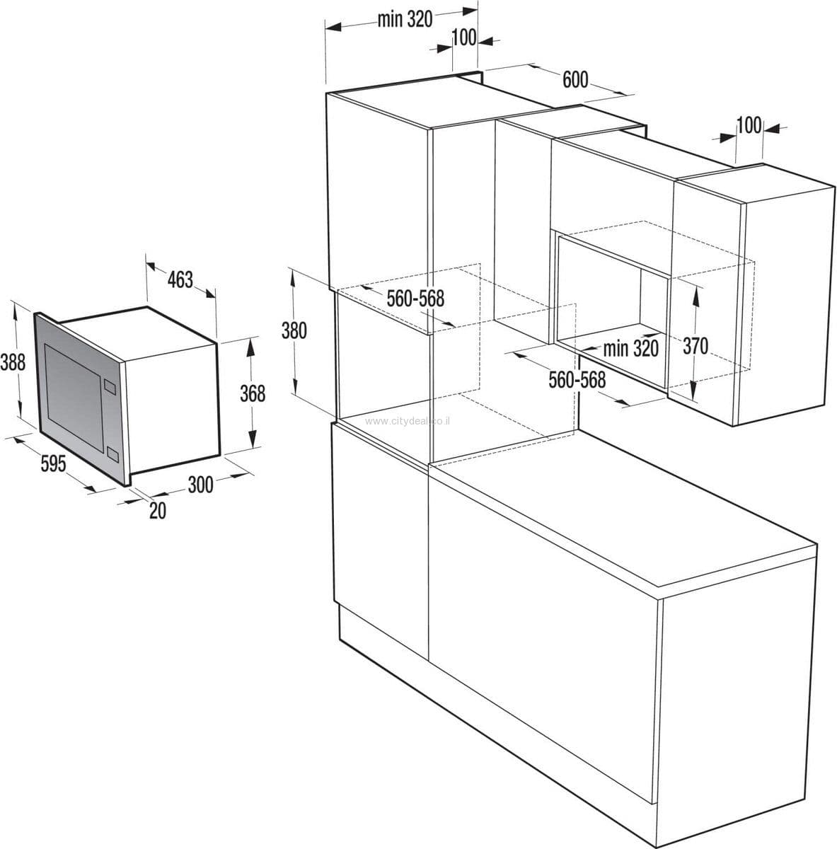 מיקרוגל בנוי GORENJE BM201A4XG