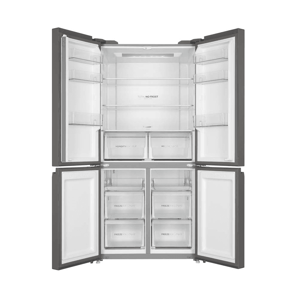 מקרר 4 דלתות Haier HRF7100FB – ‏665 ליטר זכוכית שחורה עם התקן שבת מדחס Inverter שקט וחסכוני | יבואן רשמי