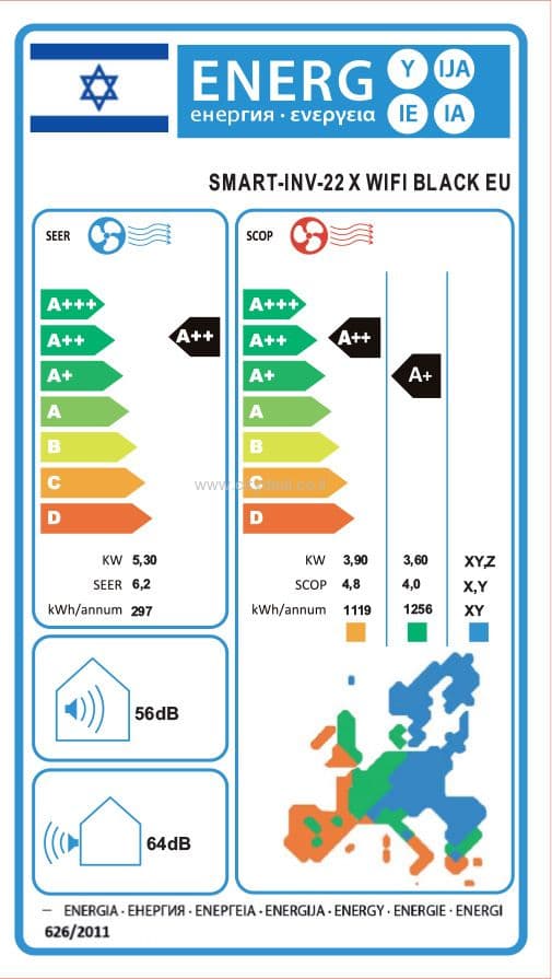 מזגן עילי Tornado דגם SMART-INV-22 X WIFI BLACK EU יבואן רשמי