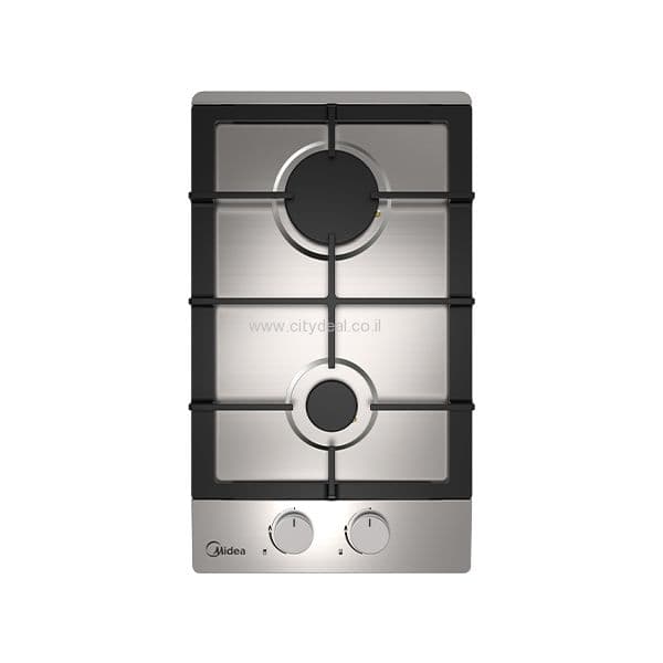 כיריים גז דומינו Midea 30SB005 נירוסטה עם 2 להבות בישול - יבואן רשמי | משלוח מהיר