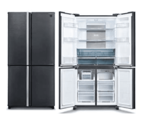 מקרר 4 דלתות SHARP SJ-FFER89SL – ‏572 ליטר עם Hybrid Cooling ו-Plasmacluster | יבואן רשמי-משלוח מהיר