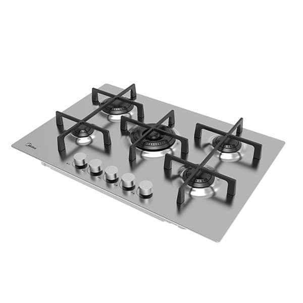 כיריים גז 5 להבות MIDEA 75SQ503 – SLIM DESIGN נירוסטה עם מבער טורבו | יבואן רשמי-משלוח מהיר