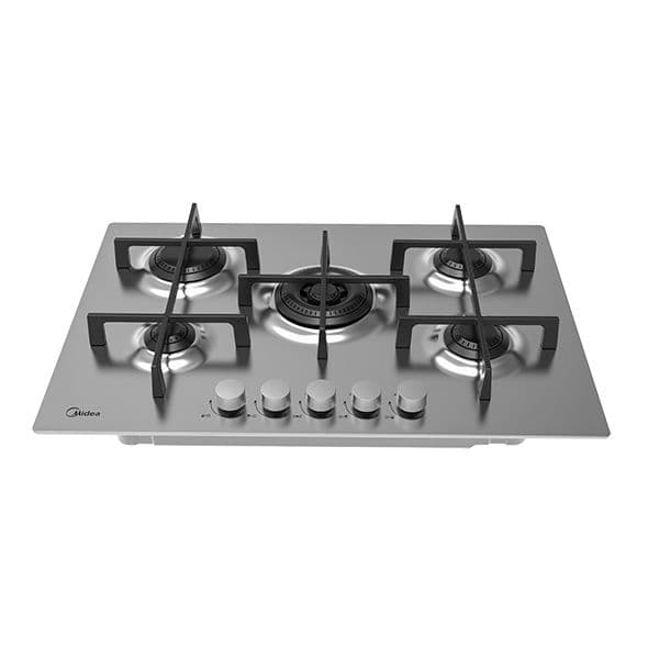 כיריים גז 5 להבות MIDEA 75SQ503 – SLIM DESIGN נירוסטה עם מבער טורבו | יבואן רשמי-משלוח מהיר