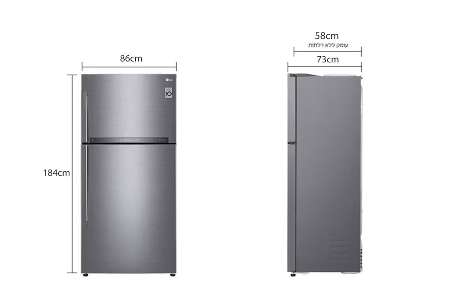 מקרר מקפיא עליון LG דגם GRM6981S יבואן רשמי