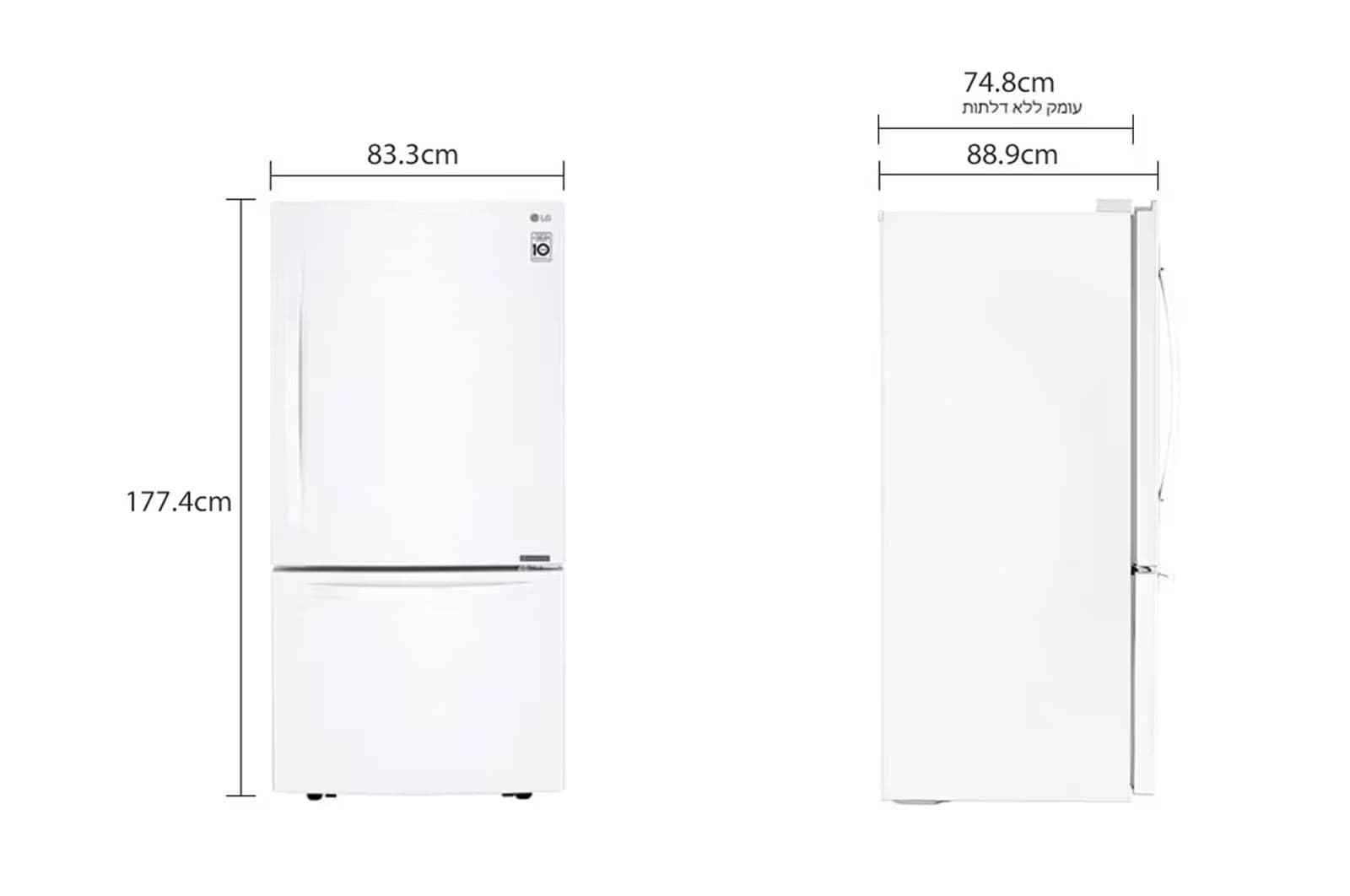 מקרר מקפיא תחתון LG GM-859RWCE נפח 720 ליטר | No Frost | התקן שבת | יבואן רשמי