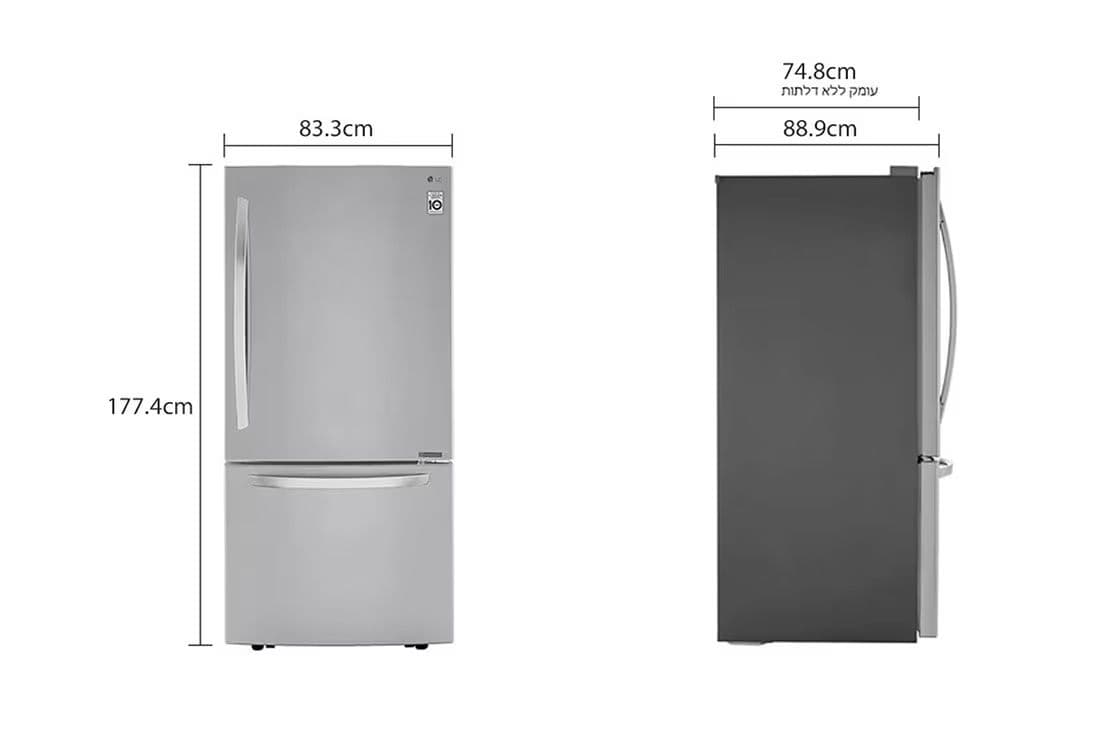 מקרר מקפיא תחתון LG GM859RSCE נפח 720 ליטר No Frost התקן שבת גימור נירוסטה | יבואן רשמי