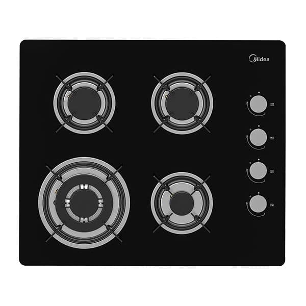 כיריים גז MIDEA 60GL403 – זכוכית שחורה 60 ס״מ עם 4 להבות SABAF | יבואן רשמי | משלוח מהיר