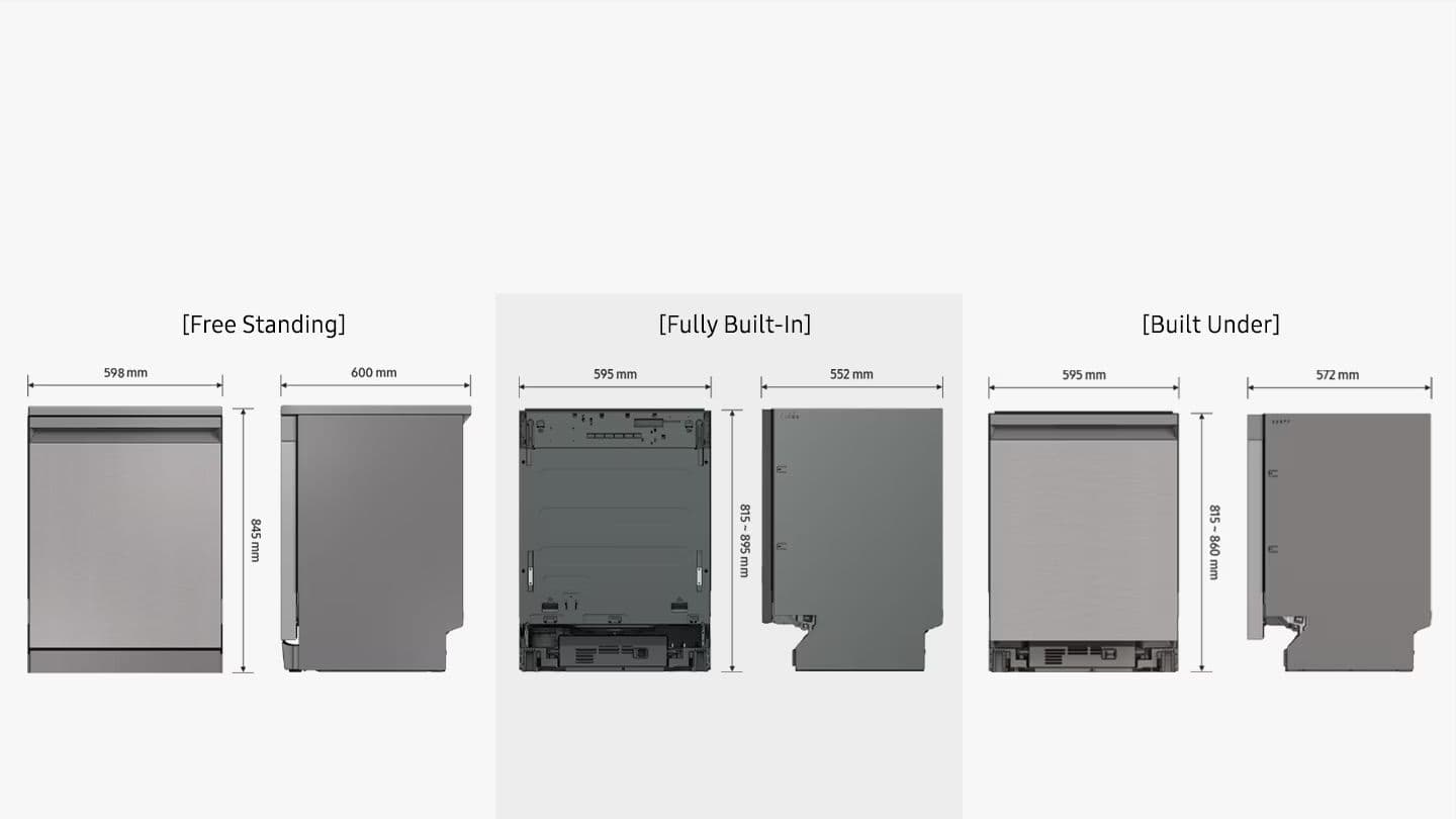 מדיח כלים אינטגרלי מלא Samsung DW60BS7503BI – ‏14 מערכות כלים, WaterJet Clean ו-SmartThings | יבואן רשמי-משלוח מהיר