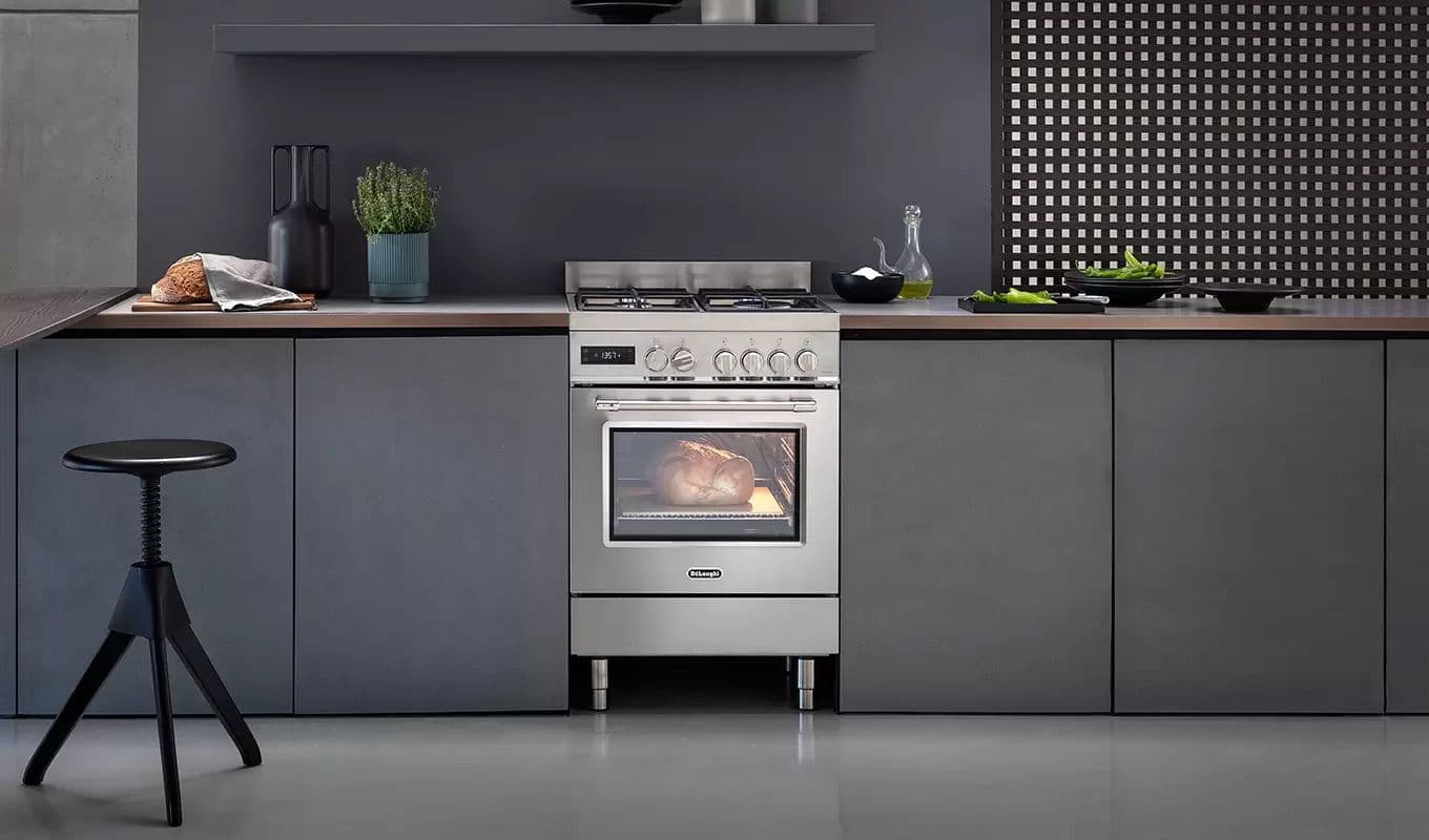 תנור משולב כיריים גז 4 להבות DeLonghi דגם PRO66MXL-IL יבואן רשמי