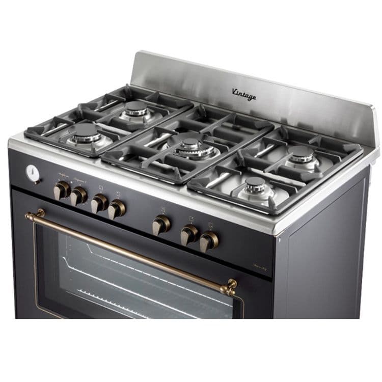 תנור בעיצוב כפרי משולב כיירים גז 5 להבות DeLonghi דגם PEMA965C-IL יבואן רשמי
