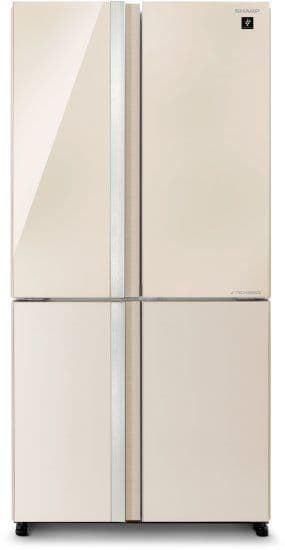 מקרר 4 דלתות מקפיא תחתון Sharp SJ-8942-BG שארפ 611 ליטר אינוורטר No Frost זכוכית בז' עם פיקוד שבת - יבואן רשמי