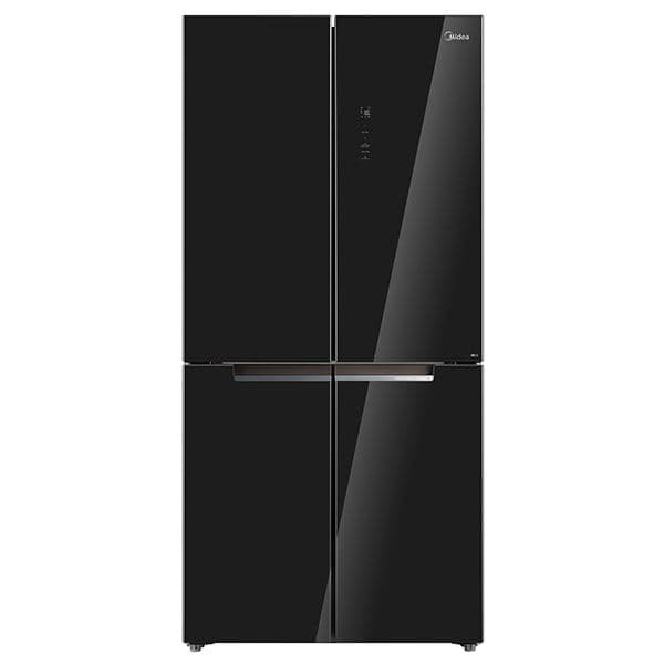 מקרר 4 דלתות מקפיא תחתון 470 ליטר מידאה Midea HQ611R 6356 זכוכית שחורה - יבואן רשמי | משלוח מהיר