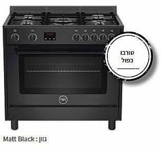 תנור משולב כיריים 90 ס"מ Bertazzoni דגם MAS95CMFEANNE יבואן רשמי - שחור מט