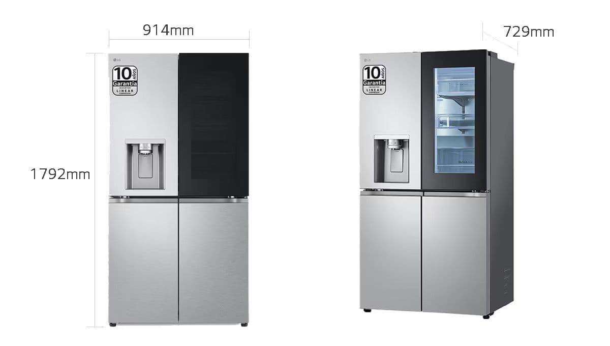 מקרר 4 דלתות LG GMG960 – ‏638 ליטר עם Knock Knock ובר מים וקרח גימור נירוסטה | משלוח מהיר