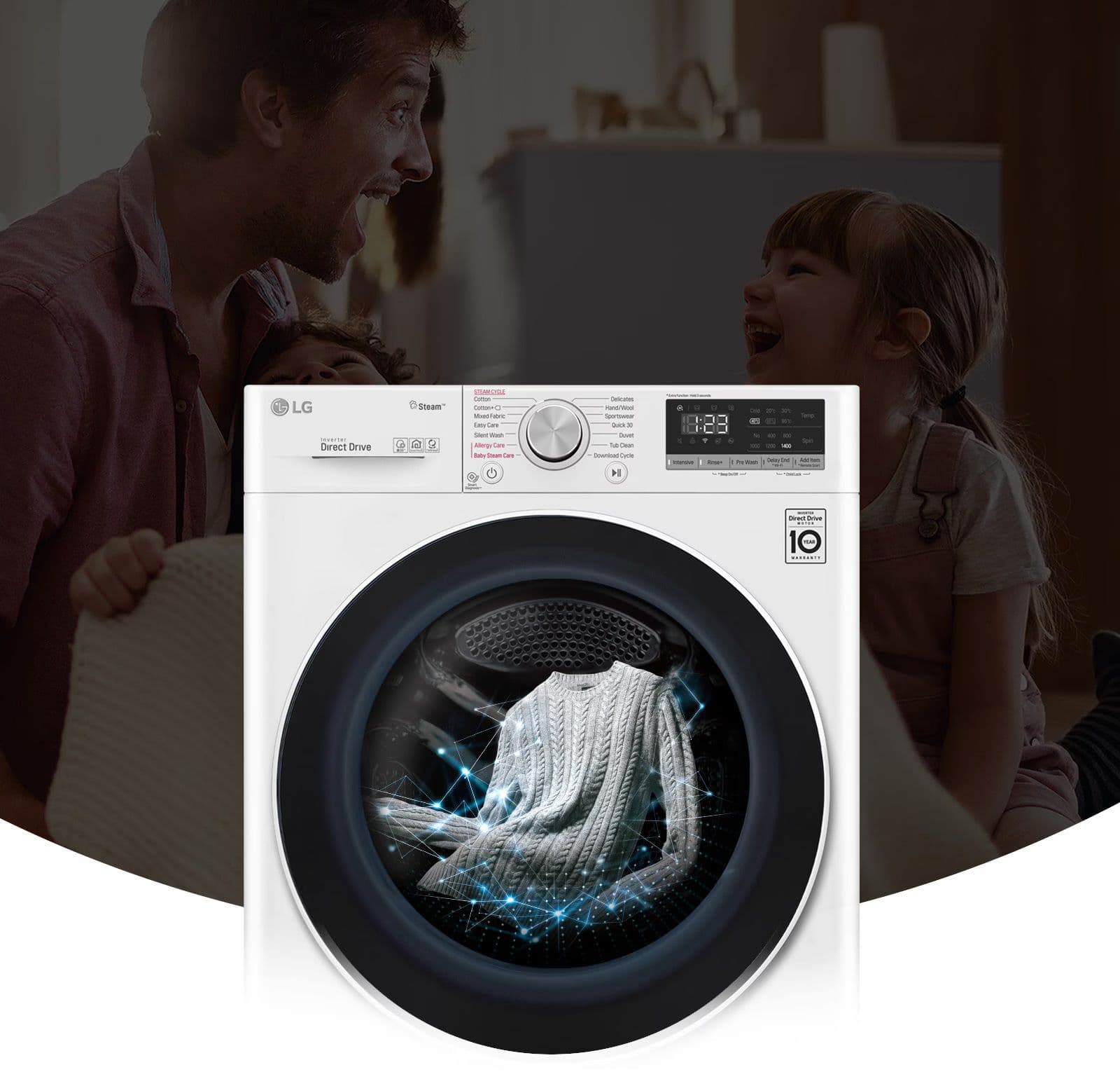 מכונת כביסה 13 ק"ג LG F4WR513SBW - עם הנעה ישירה, AI Wash ודלת שחורה | משלוח מהיר