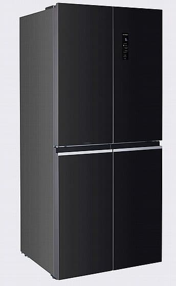 מקרר 4 דלתות מקפיא תחתון 600 ליטר General GE780GB זכוכית שחורה יבואן רשמי