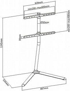 מעמד טלוויזיה עד 65" כולל מדף נסתר לממיר EAZO FS888B