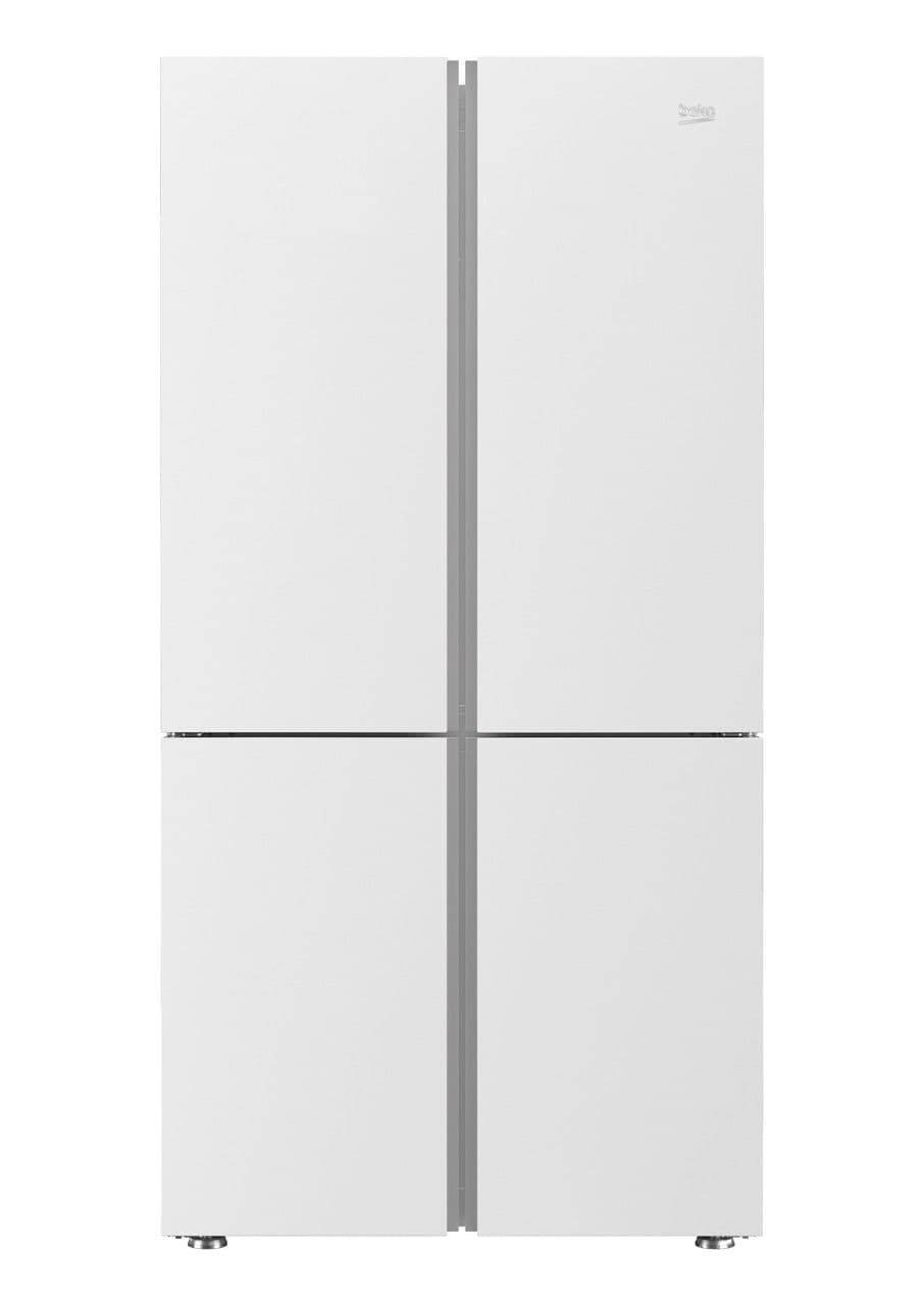 מקרר 4 דלתות מקפיא תחתון Beko GN1406222GW גימור זכוכית לבנה - יבואן רשמי